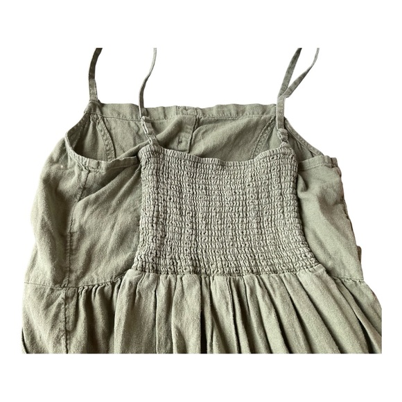 Old Navy Sage Green Linen Blend Wide Leg Jumpsuit Smocked Back XL - Picture 6 of 6